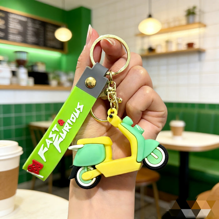 Wholesale Trendy Motorcycle Cartoon Silicone Keychain Decorative Accessory Wedding Gift