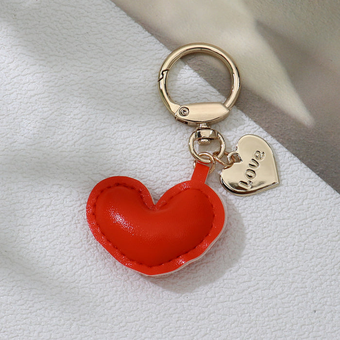 Wholesale Leather Love Earphone Bag Key Chain Luggage Bag School Bag Small Pendant