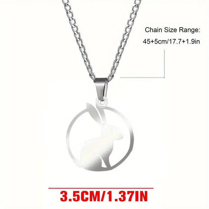 Wholesale Stainless steel rabbit necklace exclusively for fashionable new hollow collarbone chain titanium steel necklace