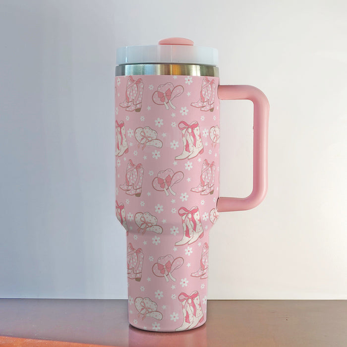 Wholesale Western Cowboy 40oz Stainless Steel Tumbler with Handle Car Cup MOQ≥2