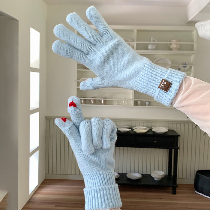 Wholesale Cute Knitted Open Finger Flip Cover Gloves