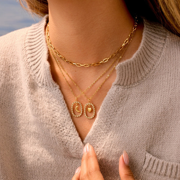 Wholesale Retro geometric stainless steel pendant necklace