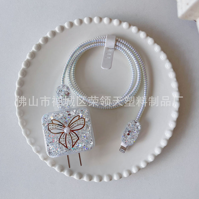 Wholesale 5pcs/ set Bow-shaped glitter charger case 20W