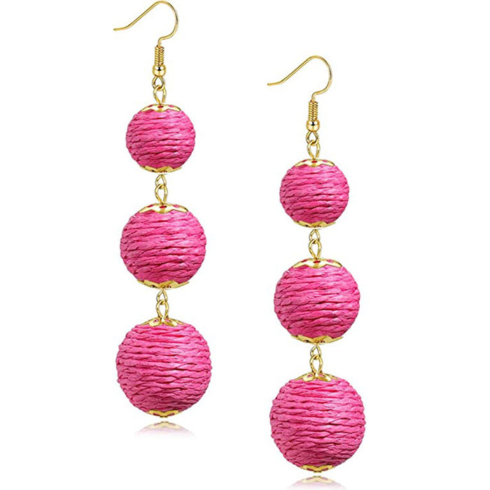 Wholesale 10pcs Rose Red Geometric Alloy Earrings JDC-ES-HengX005