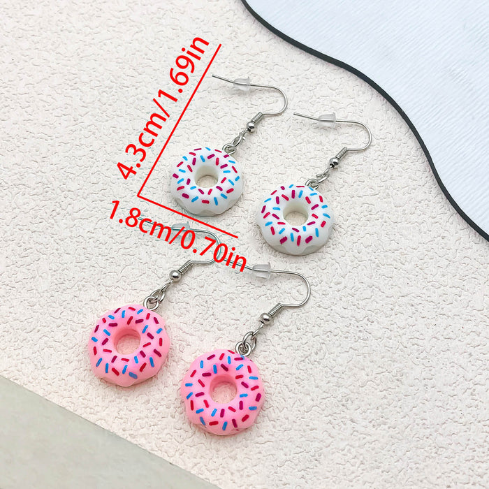 Wholesale Donut Resin Pendant Earrings JDC-ES-Oulu004