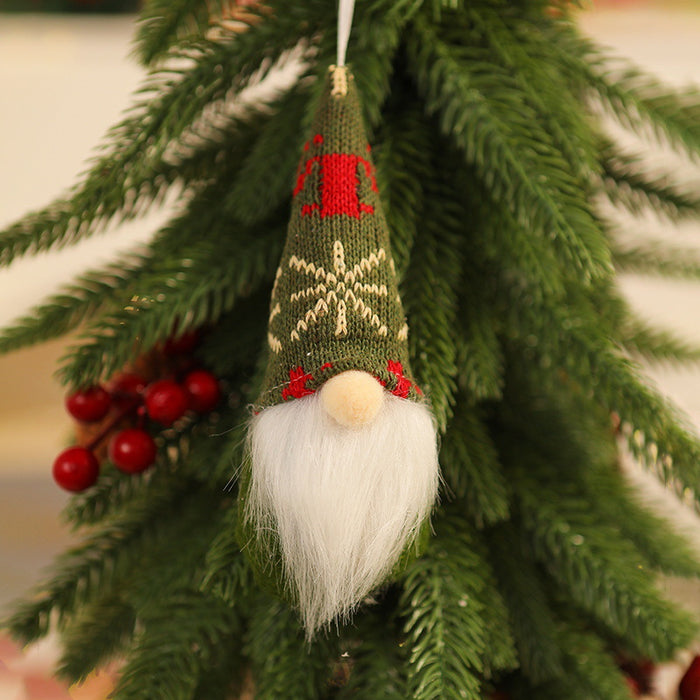 Wholesale Christmas Decorations Christmas Knitted Small Pendant Christmas Tree Faceless Old Man Doll Pendant Small Hanging