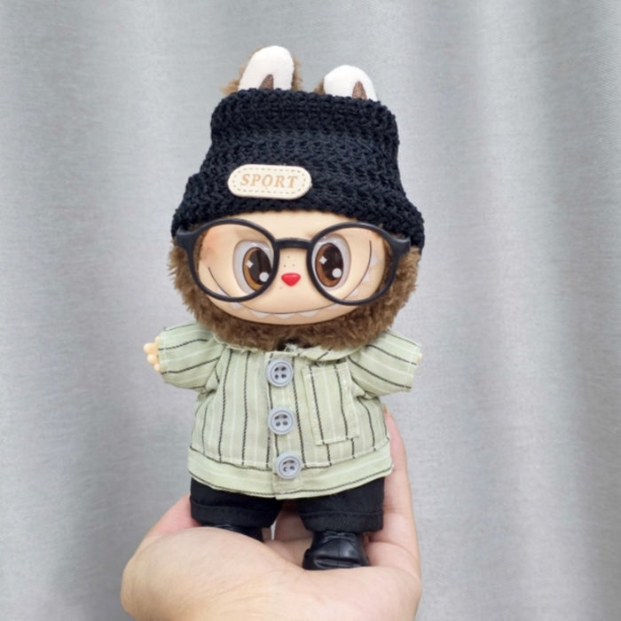 Wholesale Sitting Party Doll Clothes Cola  Vinyl Clothes Fisherman Hat Overalls Set