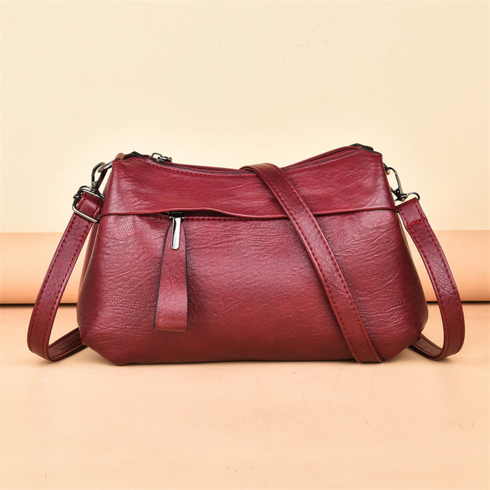 Wholesale Women's Bag Three-layer Large Capacity Single Shoulder Crossbody Soft Leather Light Luxury Mother Bag