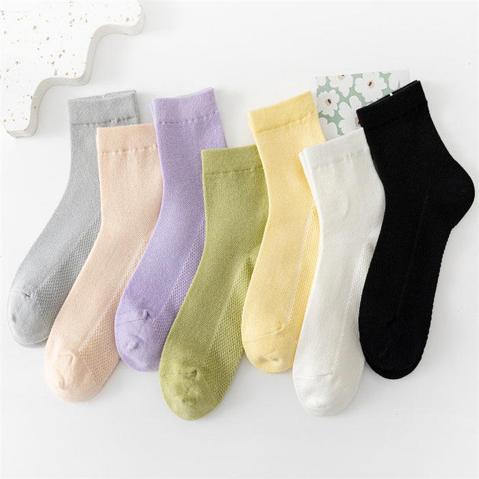 Wholesale Pile Socks Colorful Candy Colored Women's Mid Tube Personalized Trendy New Style Loose Mouth Bubble Socks JDC-SK-JiaMu009