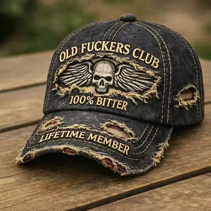 Wholesale Vintage Ripped Embroidery Denim Baseball Cap Dacron Fashion Adjustable Sun Protection Hat