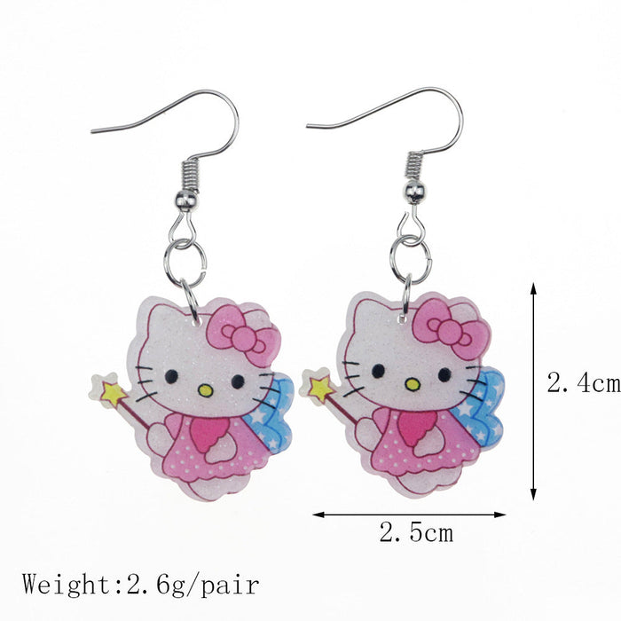 Wholesale Earring Acrylic Cartoon Cute Piggy Cat (S) JDC-ES-niqing001