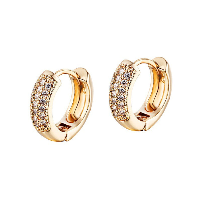 Wholesale Gold plated and diamond studded men's earrings, simple style with diamond studded temperament, earrings, ear buckles, and earrings