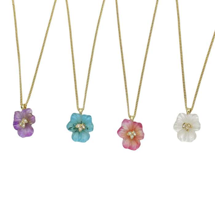 Wholesale Flower Exquisite Color Sense Eye-catching Diamond Necklace