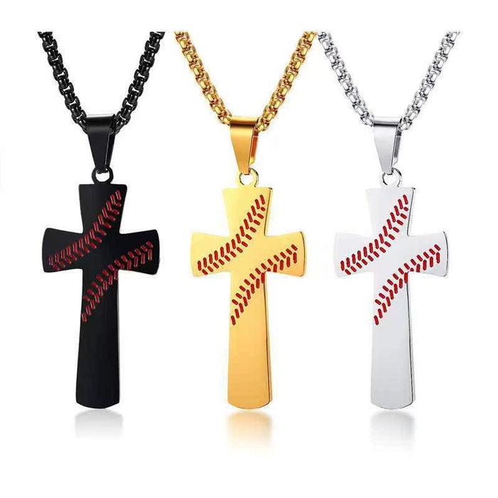 Wholesale Scripture Hemisphere Cross Titanium Steel Necklace JDC-NE-Xinx004