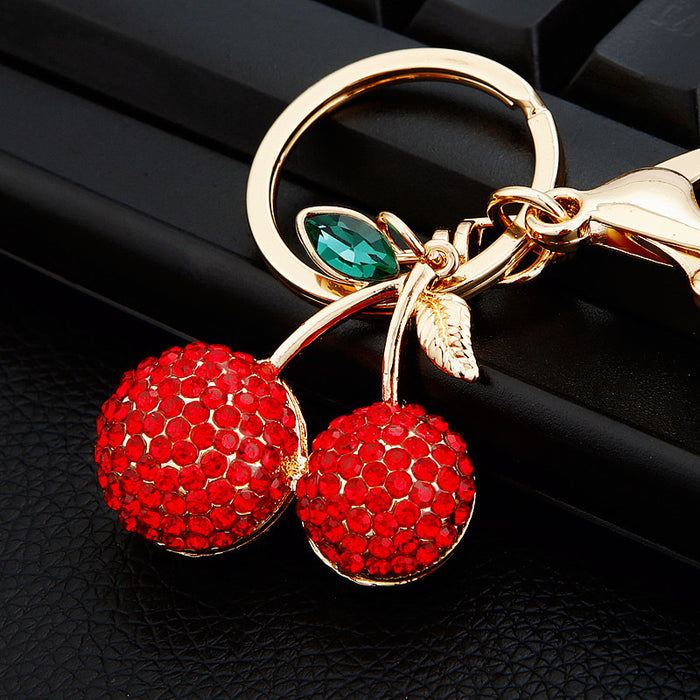 Wholesale Diamond studded car keychain pendant, metal keychain ring, cute and creative