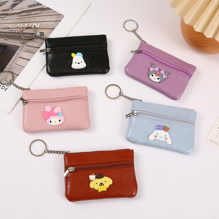 Wholesale Cartoon Cute PU Zipper Coin Purse Keychain JDC-KC-YiK009