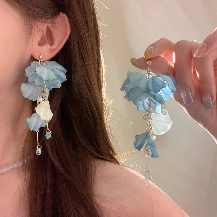 Wholesale Tassel flower earrings, niche earrings, exquisite temperament earrings