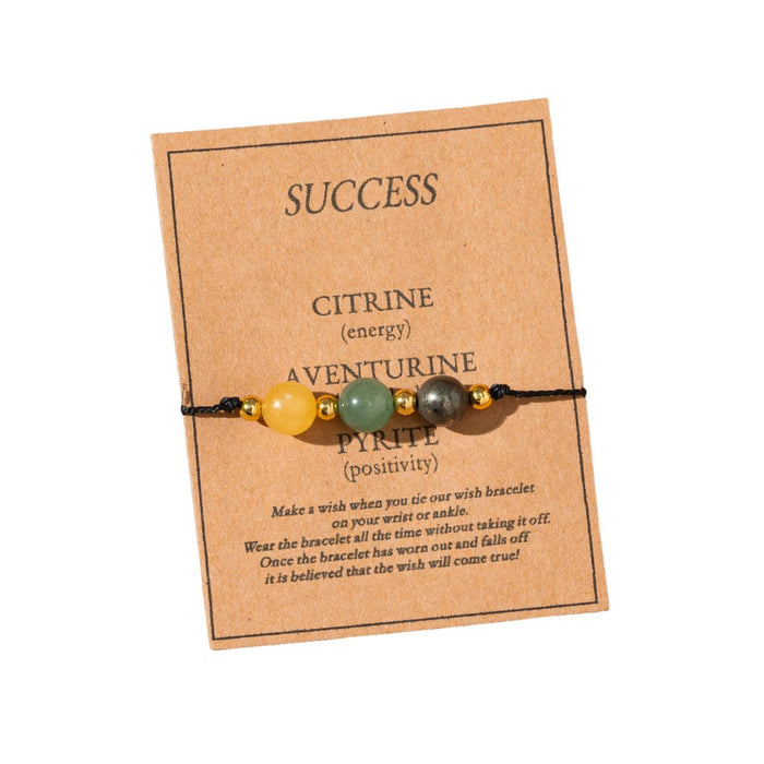 Wholesale Good Luck Bracelet Natural Stone Adjustable Braided Bracelet