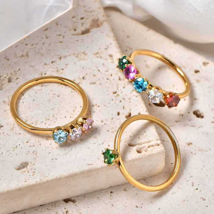 Wholesale Titanium Steel Ring Cast Inlaid Zircon Ring