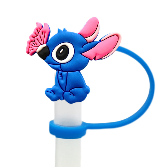Wholesale Soft plastic straw cap, handle cup, reusable cup, straw cover, cute decorative dust cap