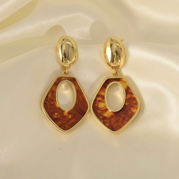 Wholesale Stainless Steel Geometric Earrings Polygonal Hollow Earrings