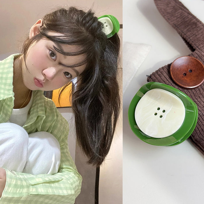 Wholesale Dopamine Color Button Hair Claw Clip Acrylic Fashion Hair Accessory for Everyday Wear and Gifts