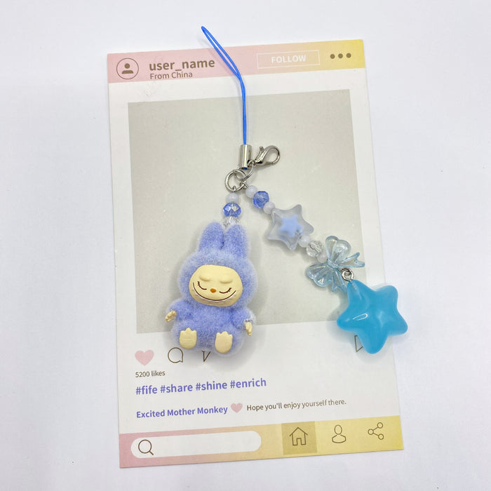 Wholesale Flocked Mini Keychain Vinyl Cute Baby Walking Bag Mobile Phone Pendant Cute Pendant