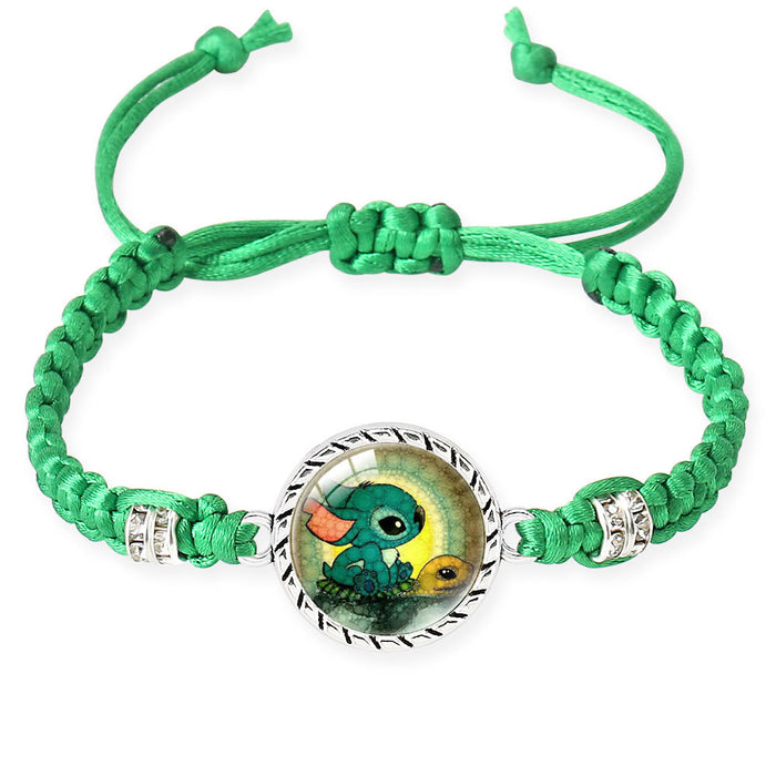 Wholesale Cute cartoon character multi-color woven adjustable bracelet