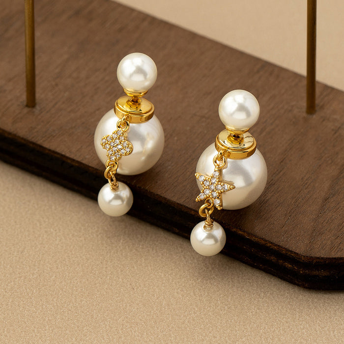 Wholesale Snowflake Pearl Earrings for Women