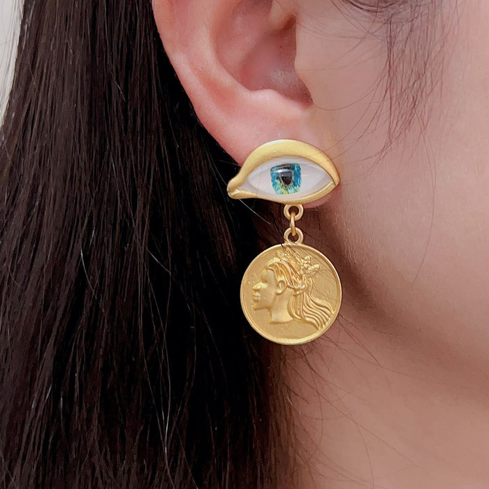 Wholesale Zinc Alloy Devil Eye Earrings JDC-ES-YueLi014