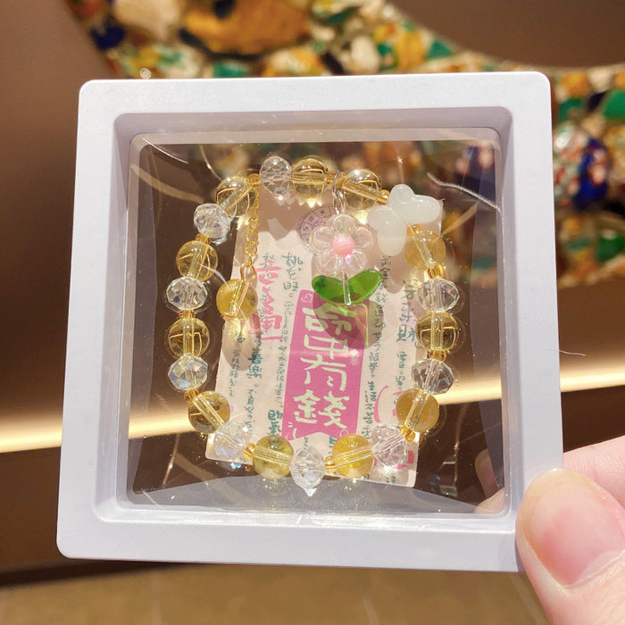 Wholesale Trendy Girls Flower Glass Beaded Bracelet Travel Souvenir Jewelry Accessory MOQ≥3
