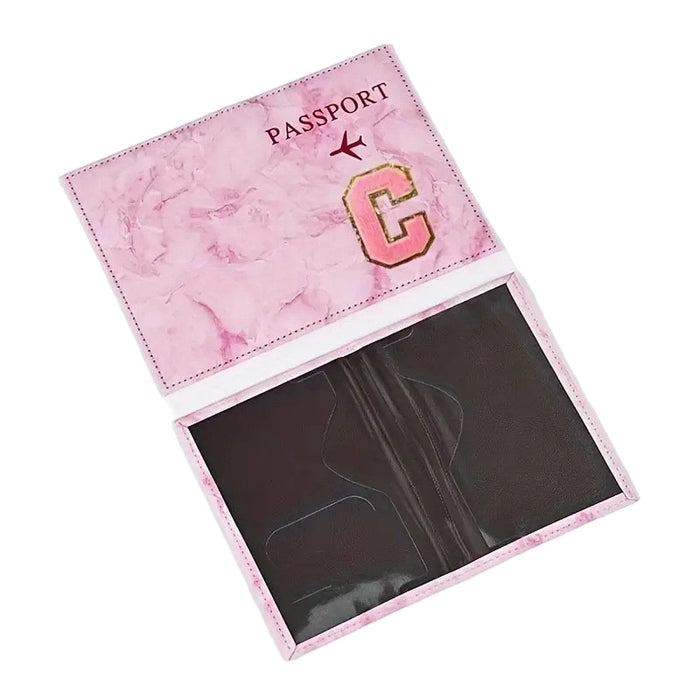 Wholesale Trendy Monogram Passport Cover Initial PU Leather Travel Wallet Unisex Boutique Card Holder