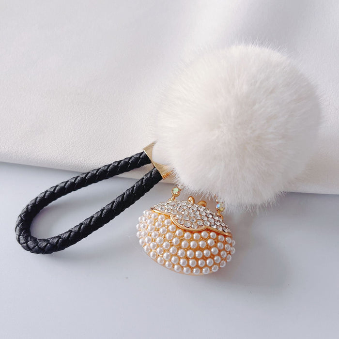 Wholesale Metal Rhinestone Pearl Handbag Keychain JDC-KC-ZhanLun001