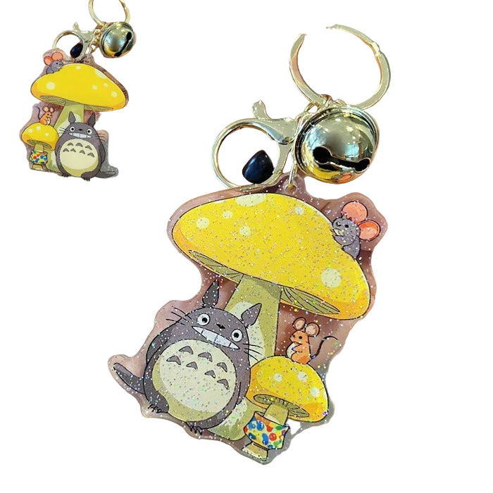 Wholesale 5pcs Cute Cartoon Double-Sided Acrylic Keychains with Glitter