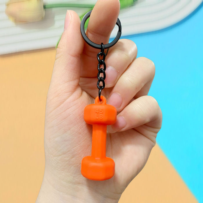 Wholesale Soft Rubber Dumbbell High-Value Sports Fitness Keychain