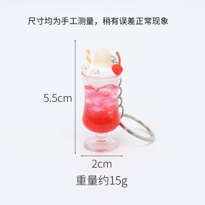 Wholesale Trendy Simulated Juice Cup Pendant Keychain Bag Charm MOQ≥2
