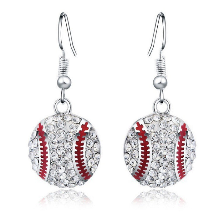 Wholesale New Ball Sports Necklace Earrings Creative Design Baseball Earrings Jewelry Set