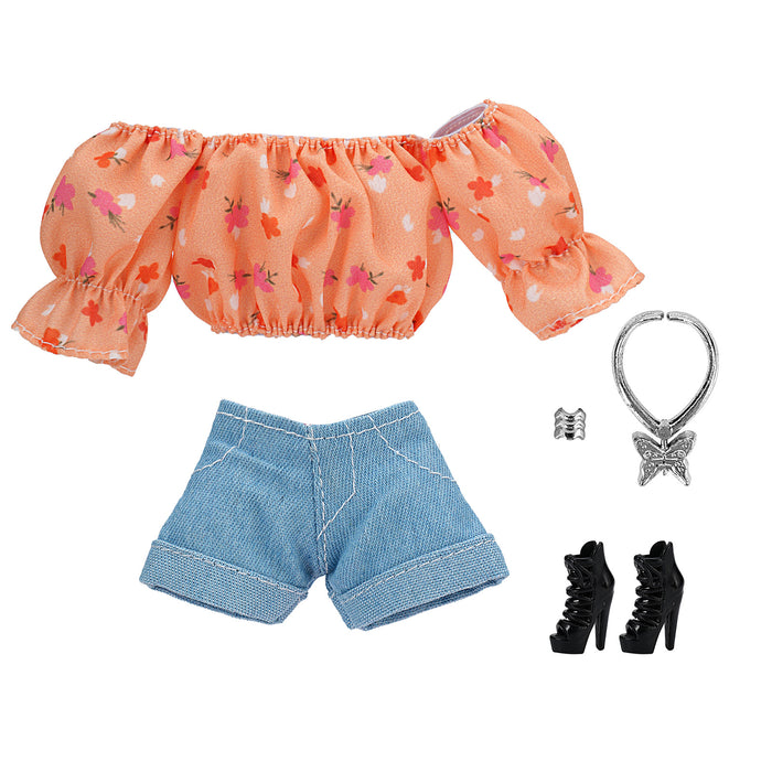 Wholesale doll floral shirt bubble sleeve shorts suit