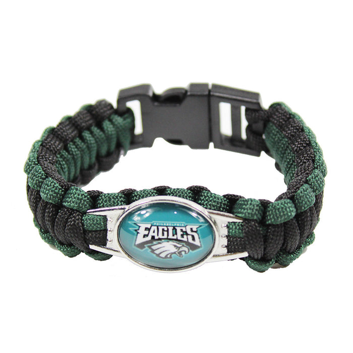 Wholesale  Football Team Woven Bracelet Outdoor Lifesaving Bracelet