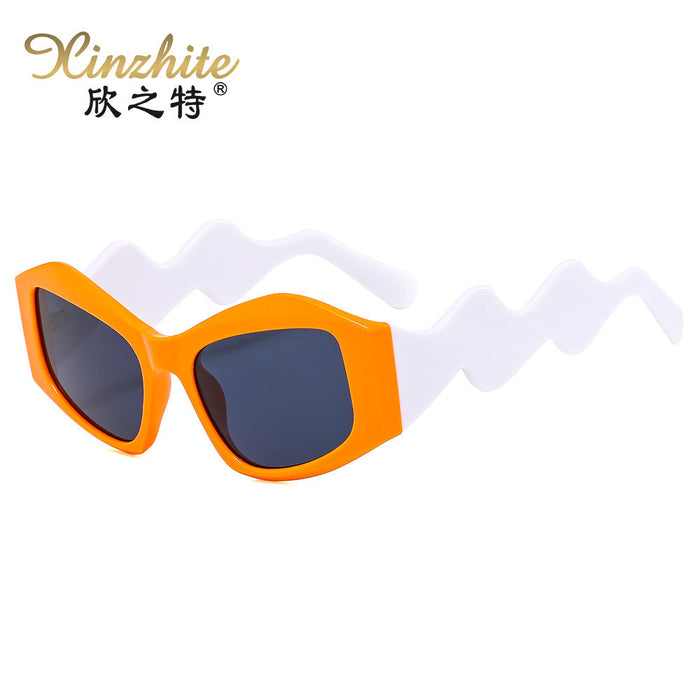 Wholesale Cat Eye PC Frame Wavy Leg Sunglasses JDC-SG-XZT013