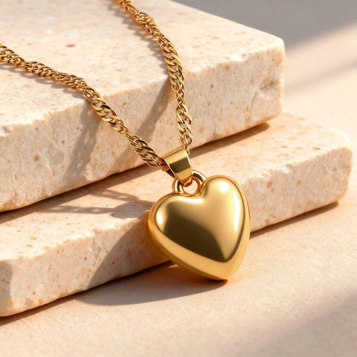 Wholesale Imitation Gold Heart Pendant Necklace Zinc Alloy Valentine' s Day Gift