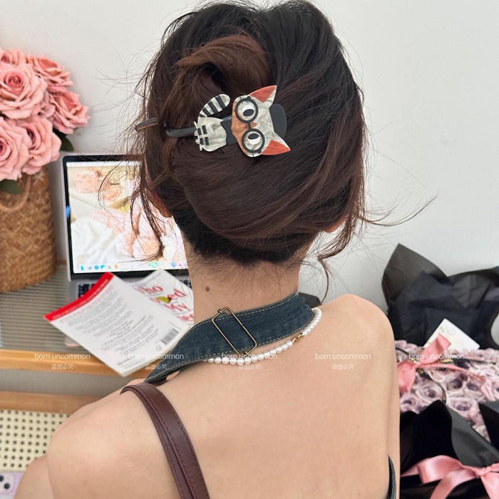 Wholesale Cartoon Cat Twist Clip Clip Women's  New Back of Head Hair Clip  Girl Ponytail One-word Clip