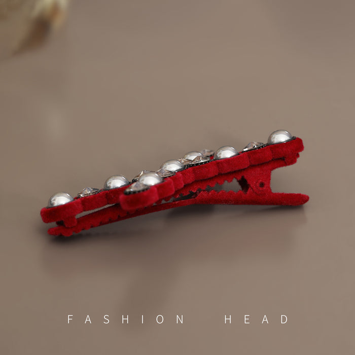 Wholesale Cross rhinestone straight clip hair clip side clip bangs clip women's broken hair fixed hair clip