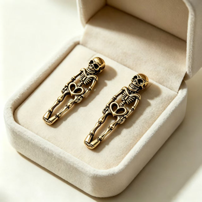 Wholesale Eco Friendly  Skeleton Stud Drop Earrings Trendy Gothic Party Jewelry Accessory For Boutique Resale