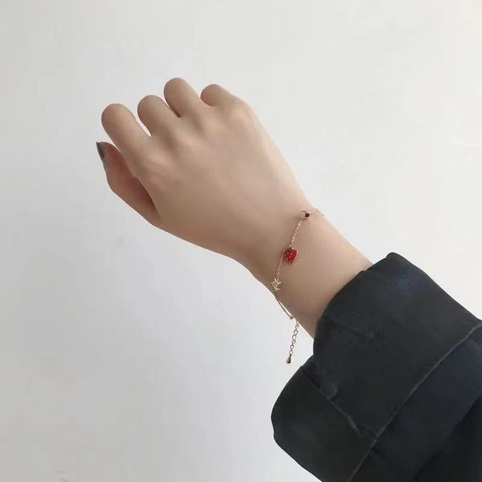 Wholesale Strawberry pendant bracelet