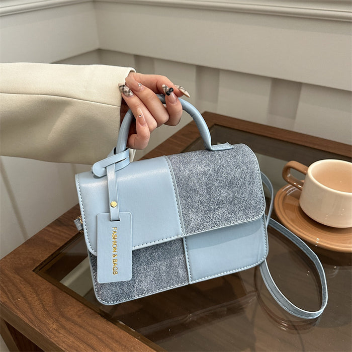 Wholesale Fashion splicing texture handbag, commuting shoulder crossbody bag, small square bag