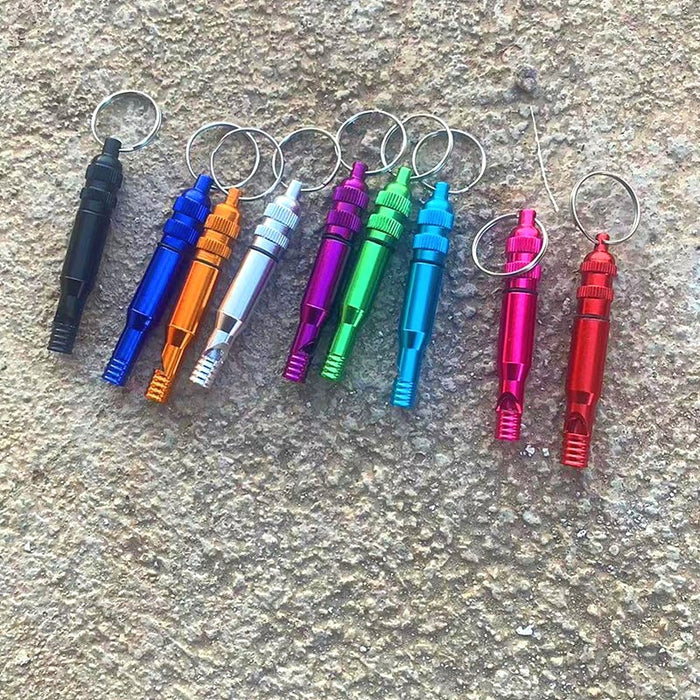 Wholesale Aluminum Alloy Gold Multifunctional Whistle Keychain JDC-KC-KB007