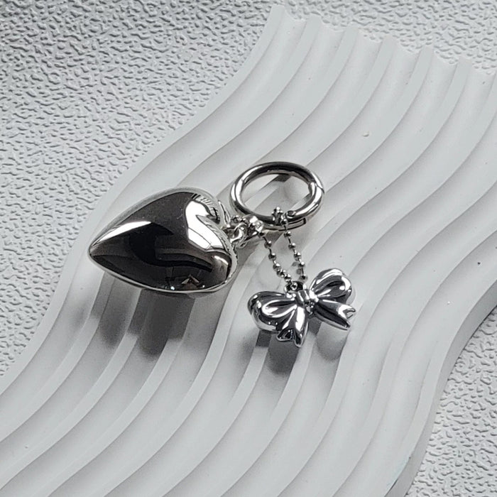 Wholesale Silver Love Bow Chain Pendant Keychain Bag Hanger Decoration