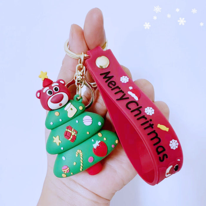 Wholesale Christmas Cartoon Doll Silicone Keychain JDC-KC-HongSheng015