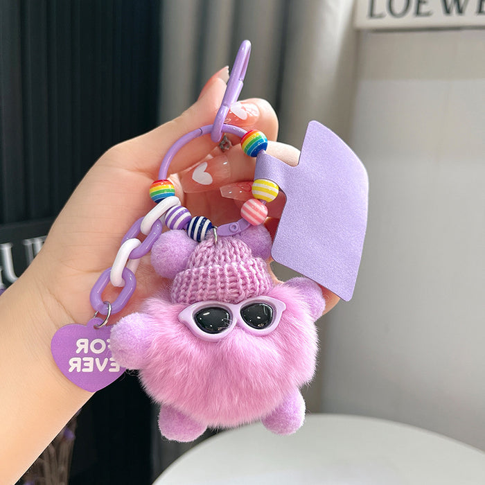 Wholesale Plush Strawberry Animal Car Keychain Bag Charm Trendy Decorative Accessory